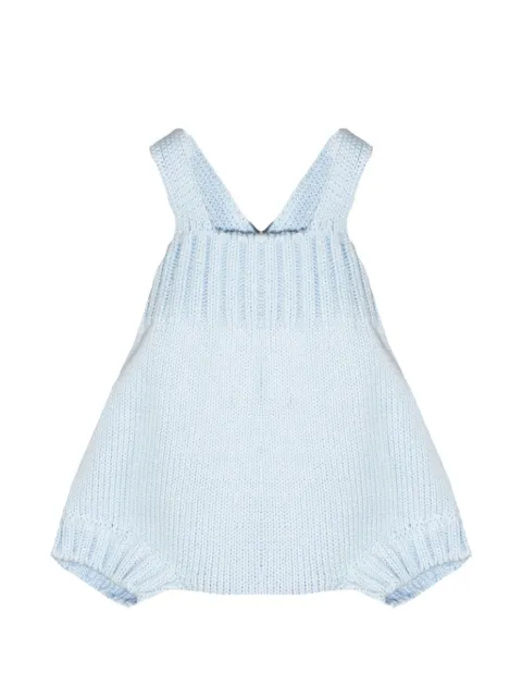 Little Bear ribbed crossover-strap romper