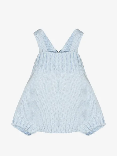 Little Bear ribbed crossover-strap romper