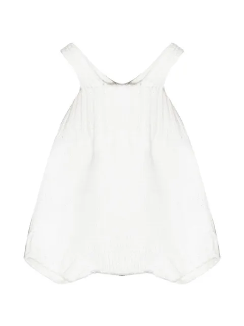 Little Bear ribbed crossover-strap romper