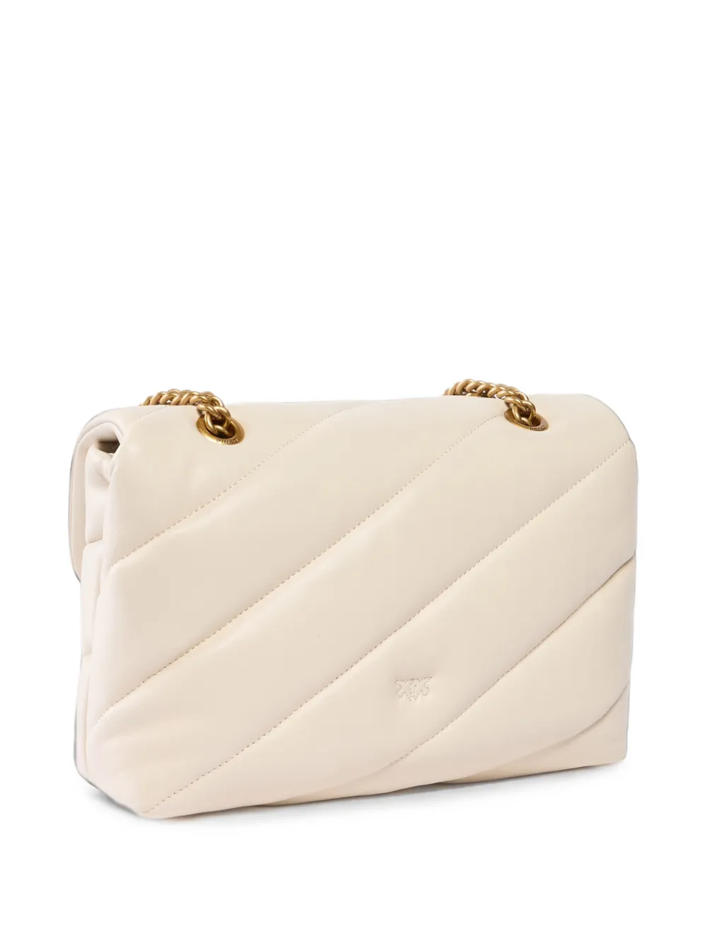 PINKO Medium Love Puff maxi gewatteerde schoudertas met gesp Beige