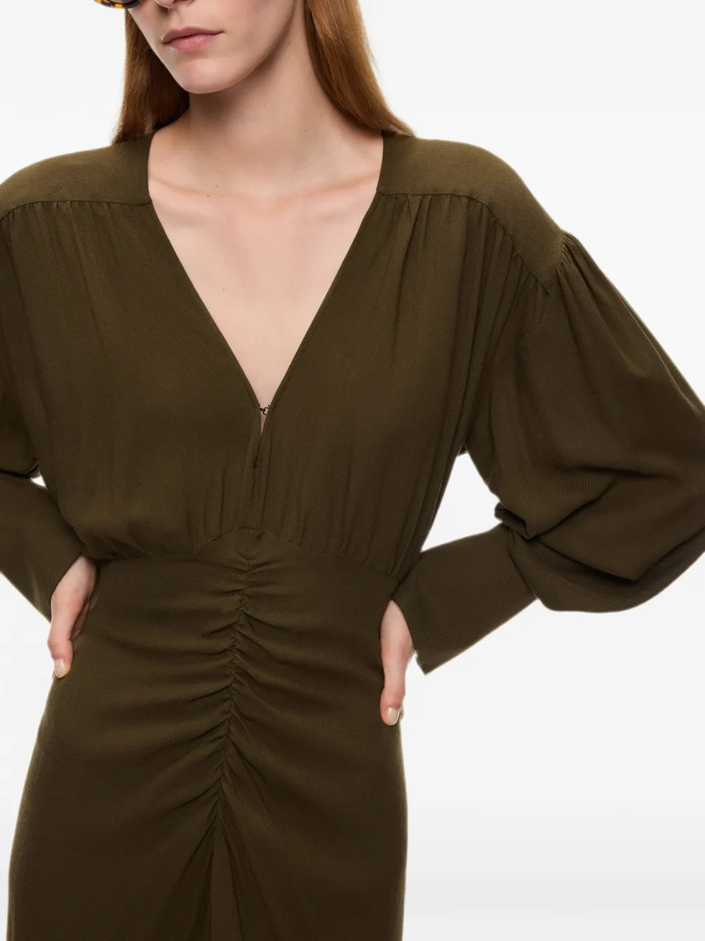 PINKO Midi-jurk met V-hals Groen
