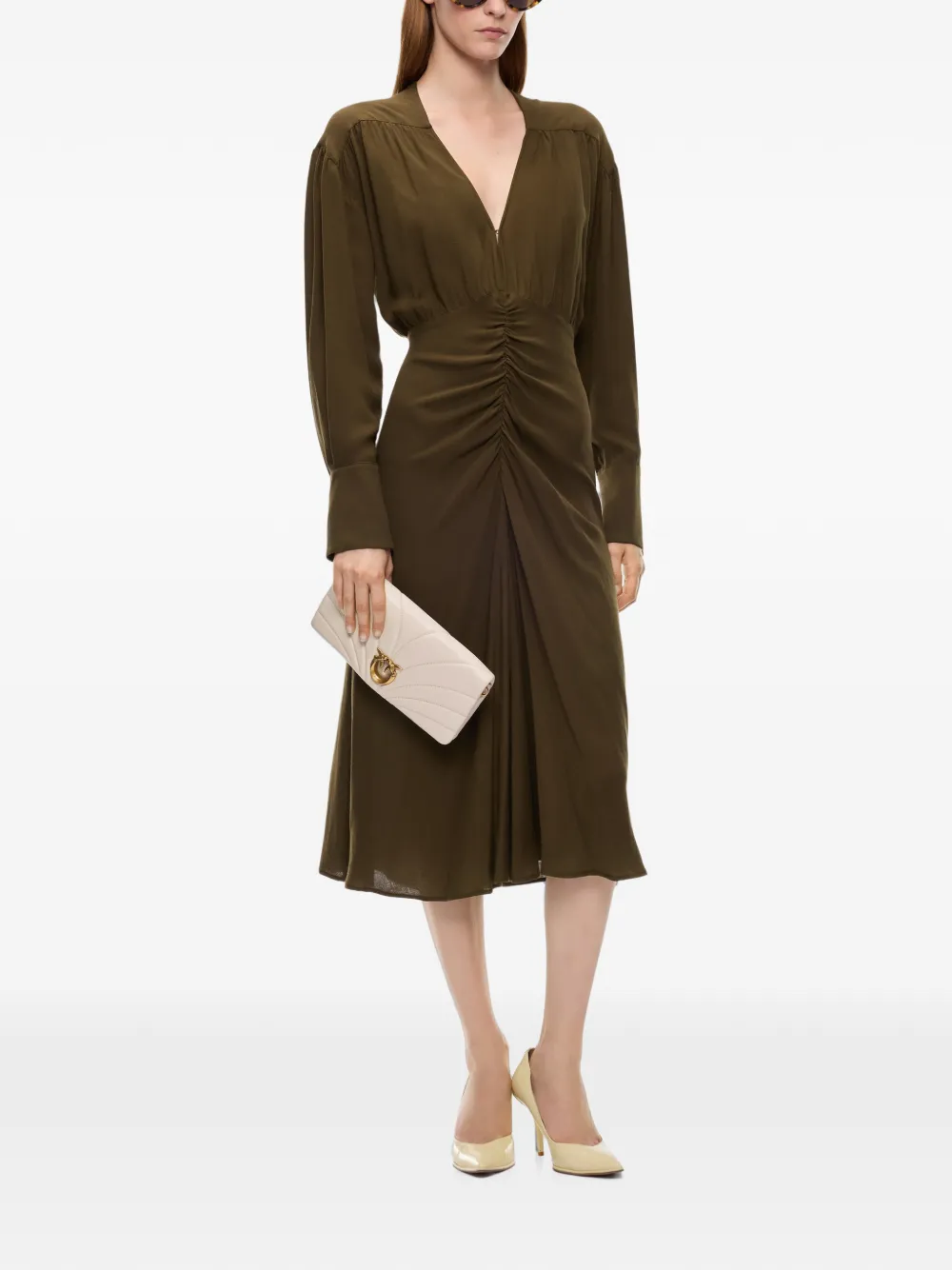PINKO Midi-jurk met V-hals Groen