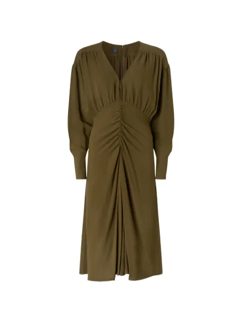 PINKO ruched V-neck midi dress
