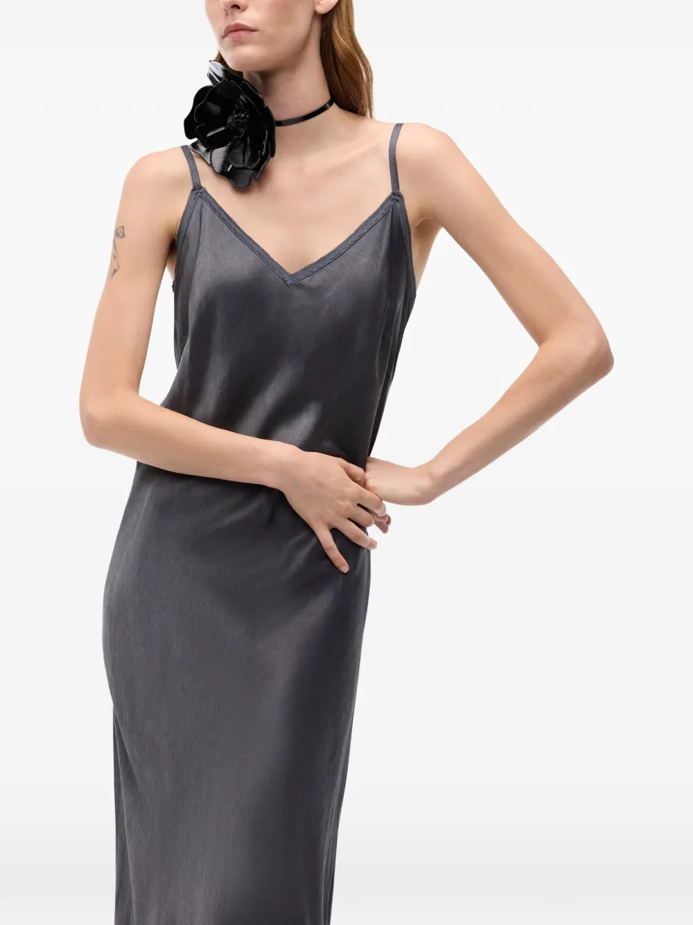 PINKO Jurk met V-hals Grijs