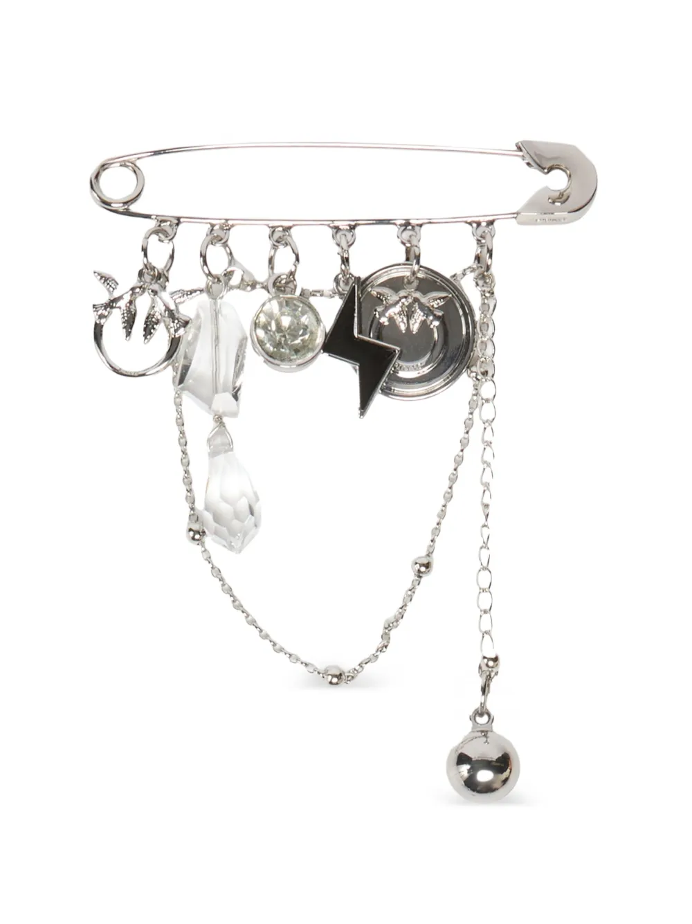 PINKO Spilla Love Birds con ciondolo - Argento