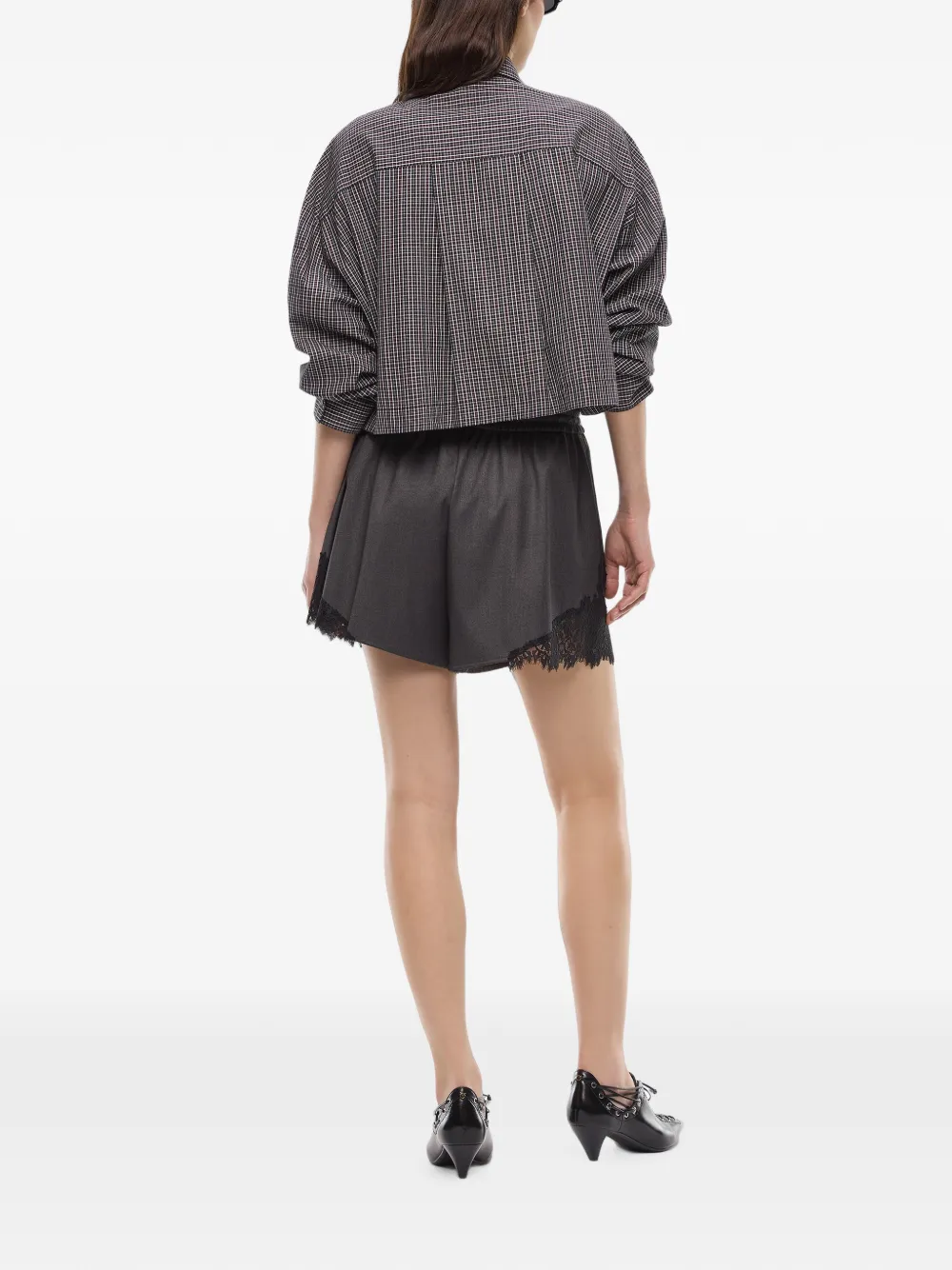 PINKO Geruite blouse Grijs