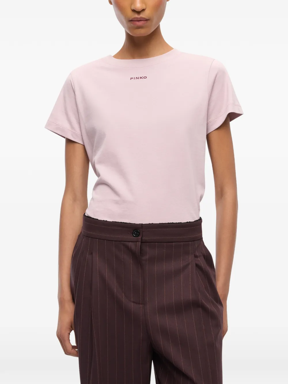 PINKO T-shirt met logoprint Roze