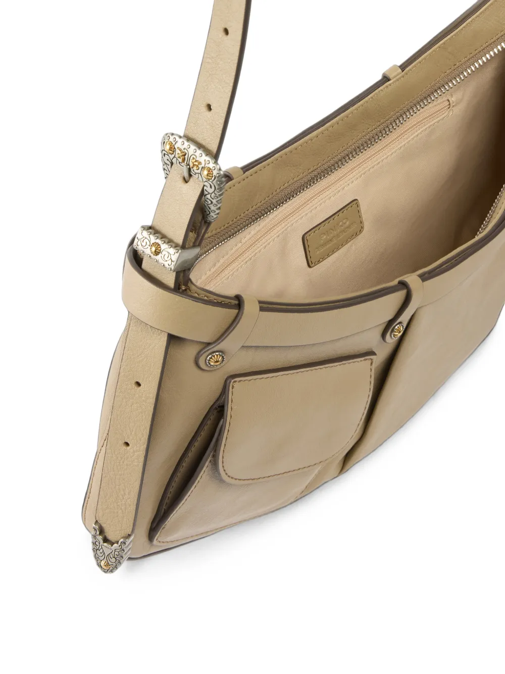 PINKO Schoudertas met gespdetail Beige