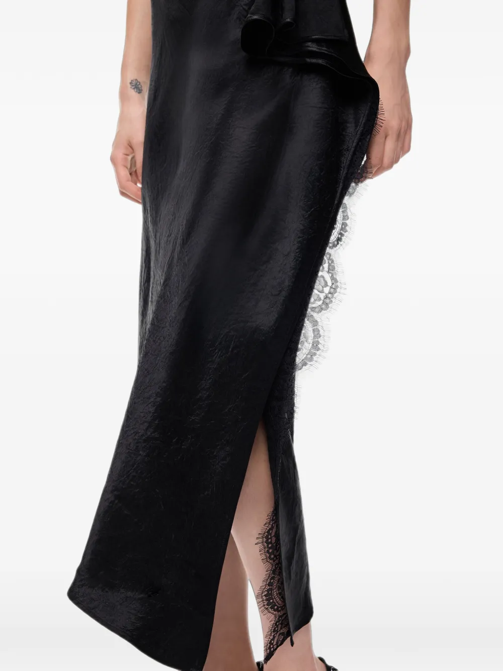 PINKO Blouse met afwerking van kant Zwart