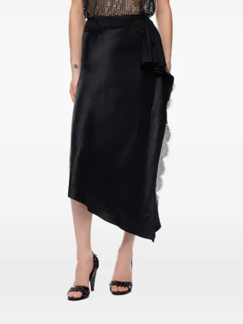 PINKO falda asimétrica con ribete de encaje