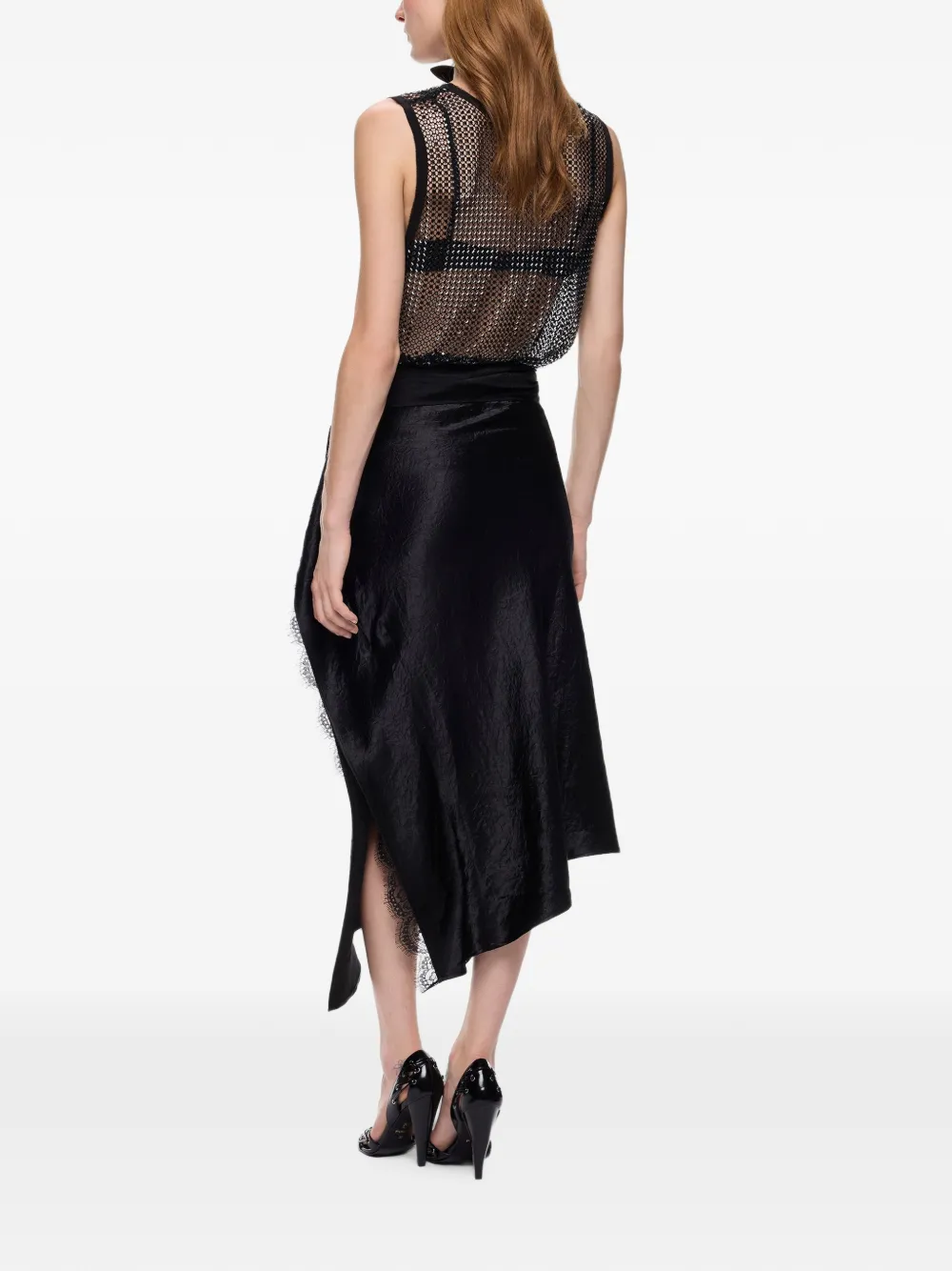 PINKO Blouse met afwerking van kant Zwart