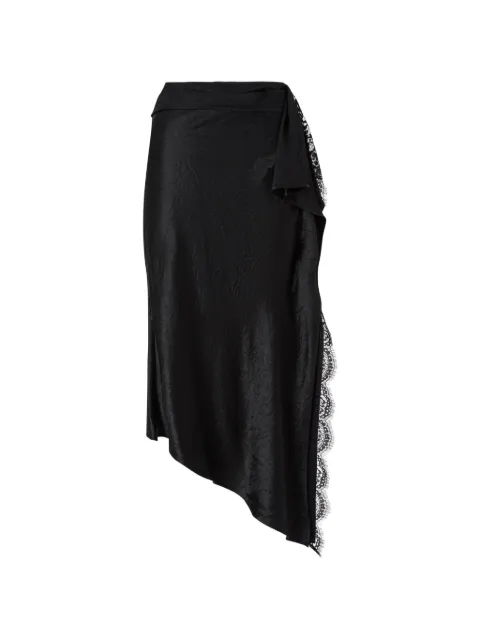 PINKO lace-trim asymmetric skirt