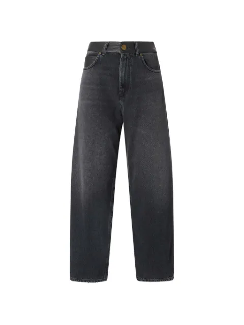 PINKO jeans anchos con ribete de piel