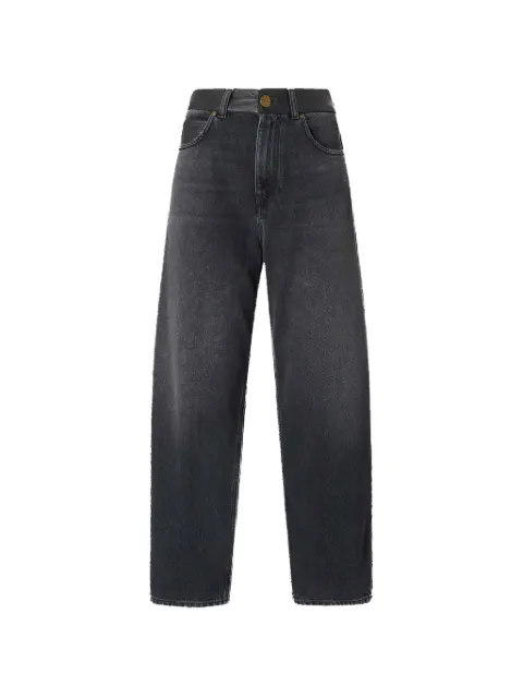 PINKO jean ample à finitions en cuir
