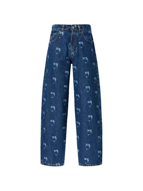 PINKO monogram-print straight-leg jeans