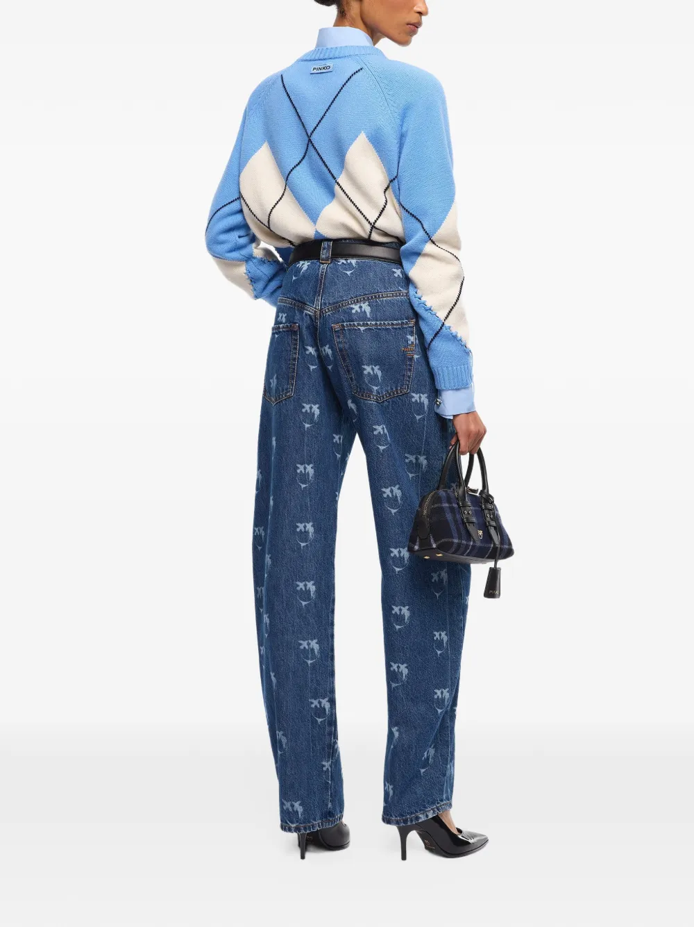 PINKO Jeans met monogramprint Blauw