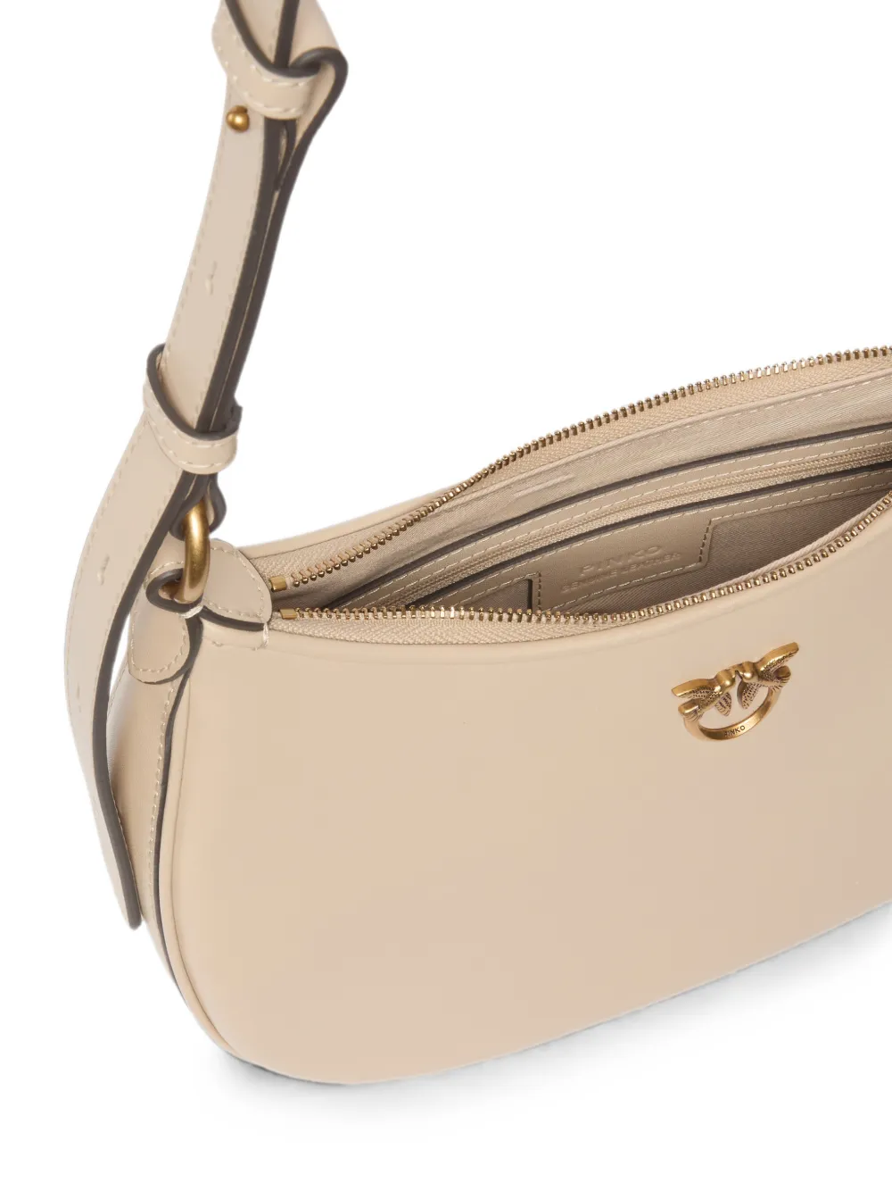 PINKO Kleine Love Half Moon schoudertas Beige