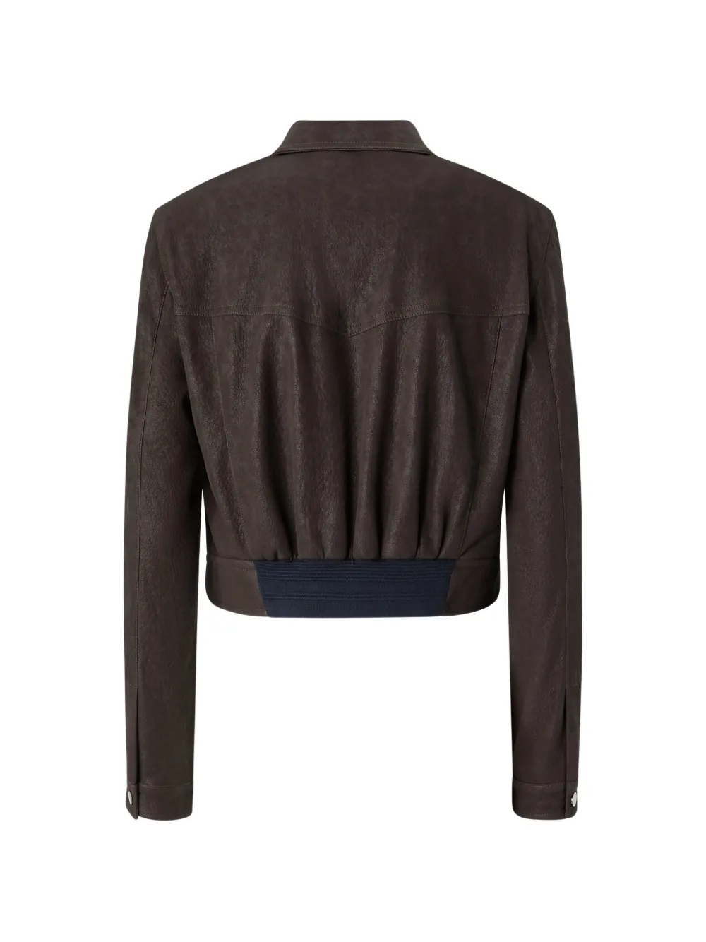 PINKO Cropped nubuck jack met leren effect Bruin