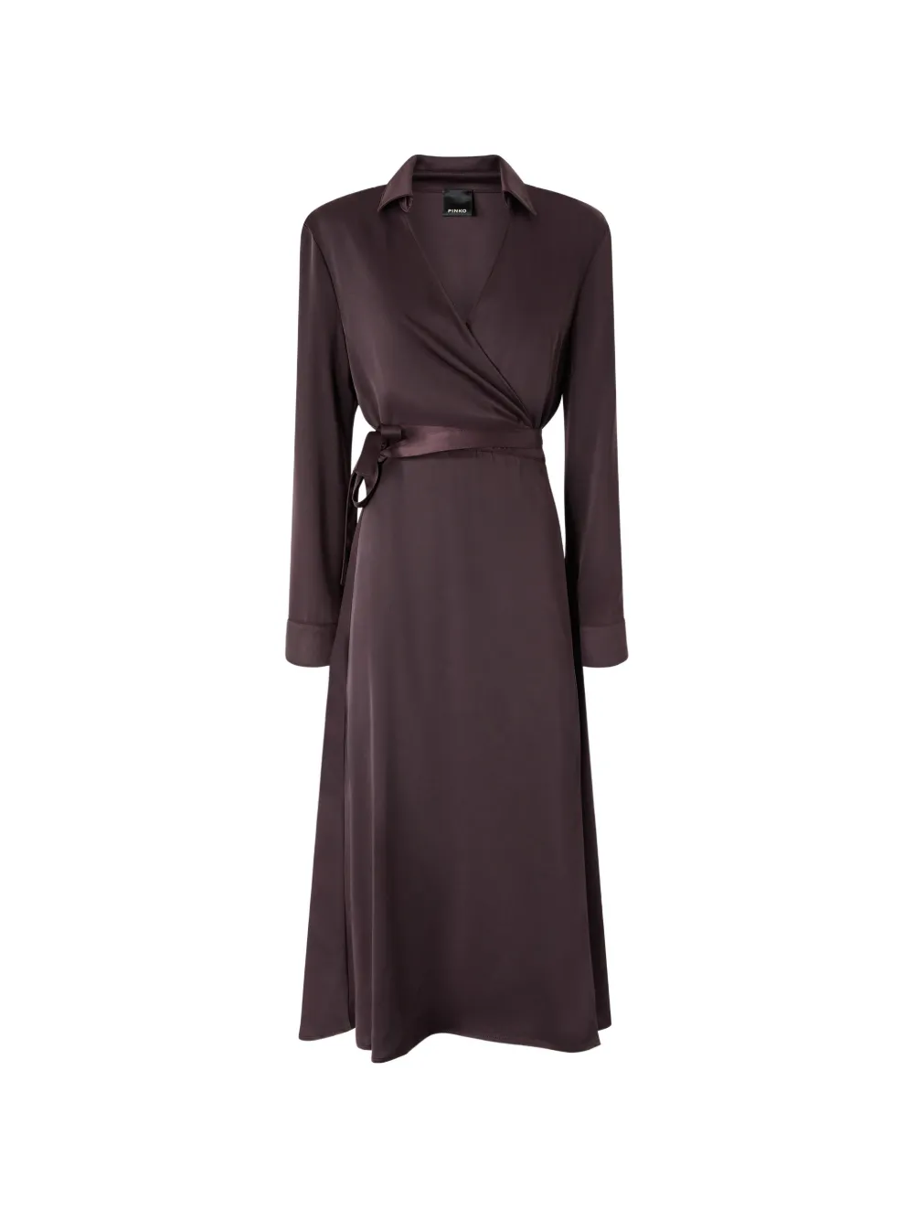 PINKO robe portefeuille mi-longue avec ceinture - Marron