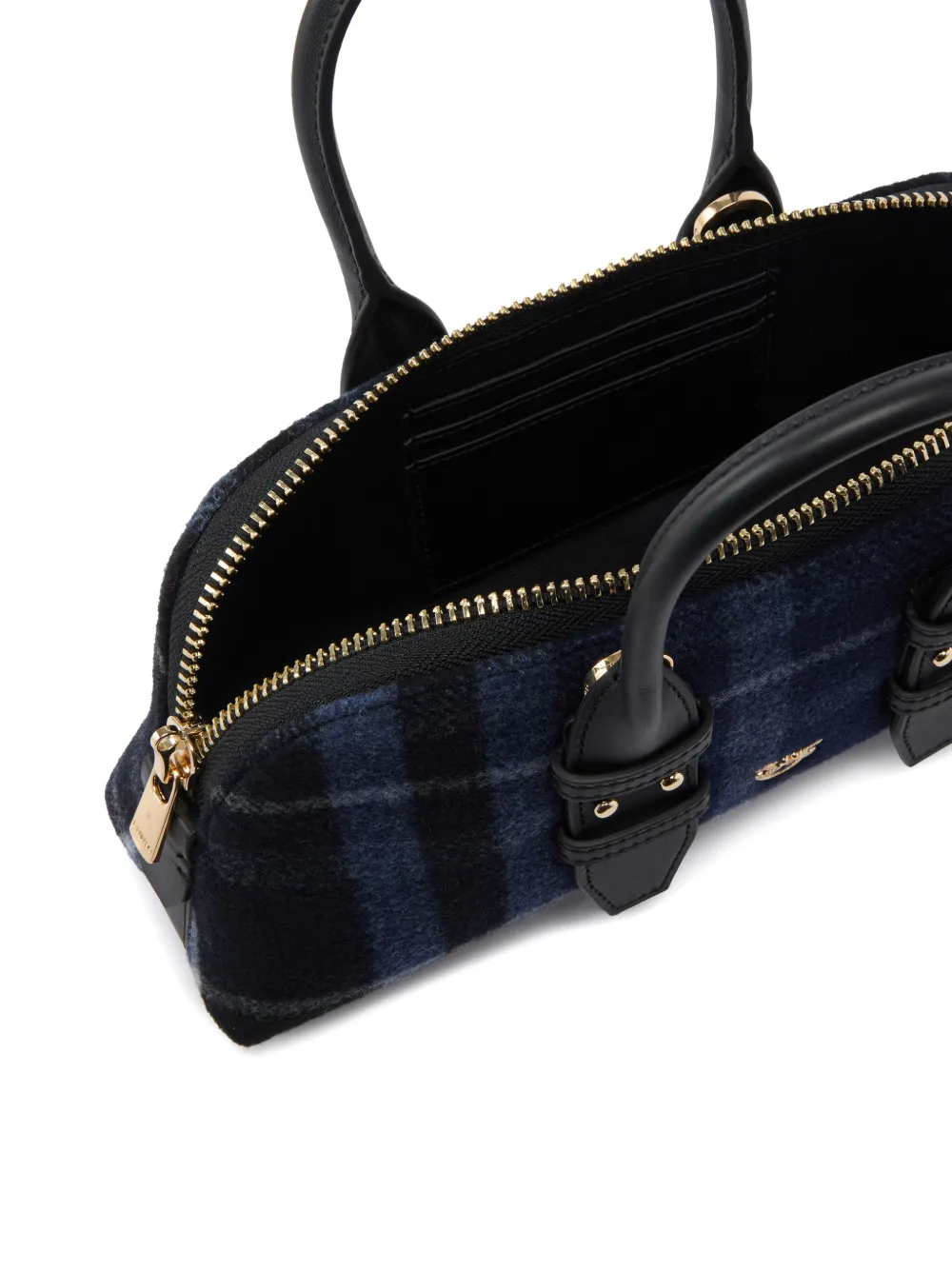 PINKO Love Birds geruite shopper Blauw