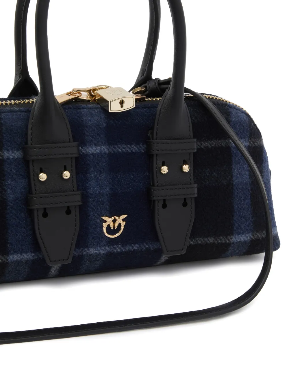 PINKO Love Birds geruite shopper Blauw