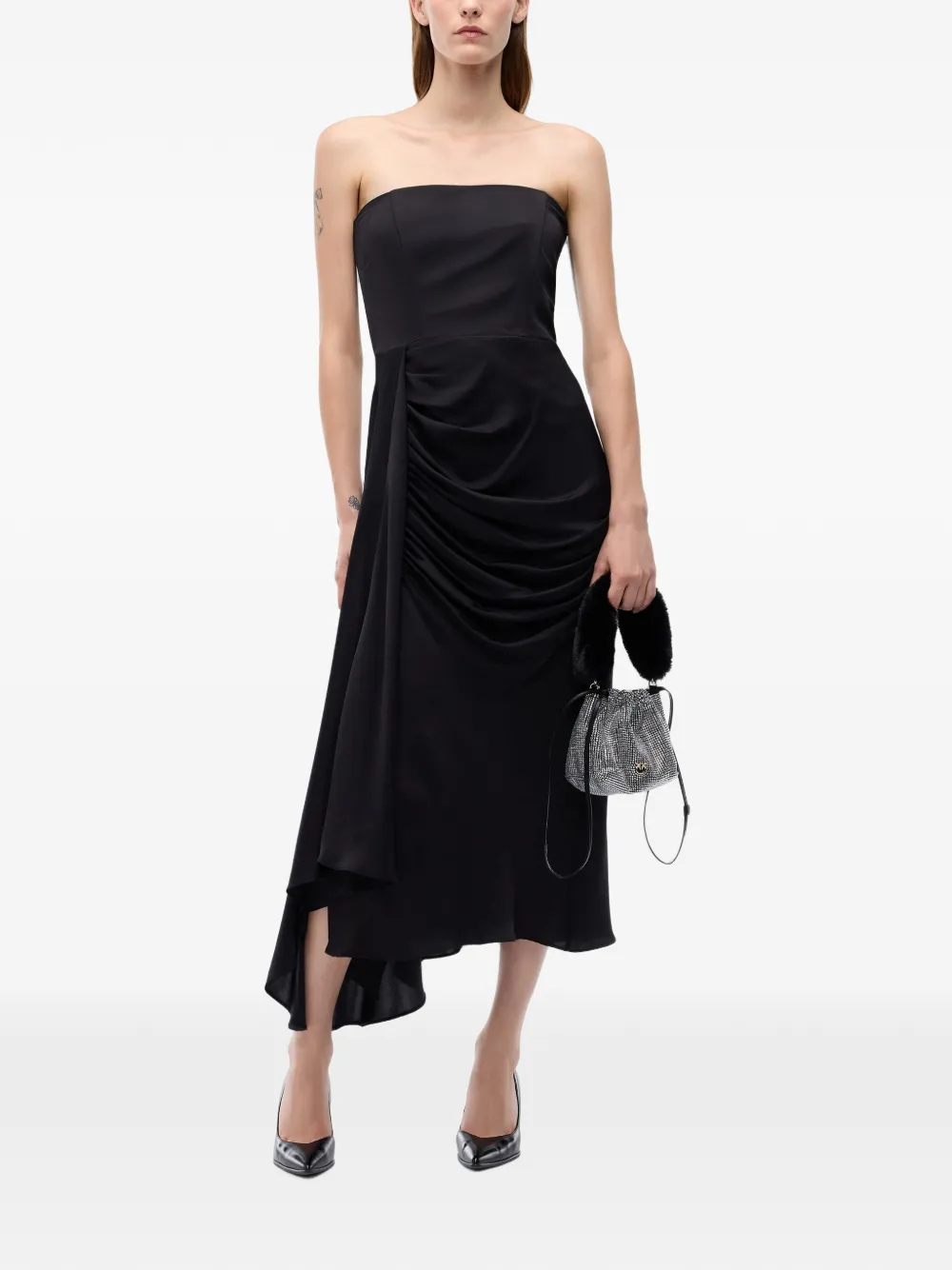 PINKO Strapless jurk met gedrapeerd detail Zwart