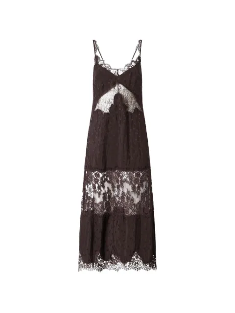 PINKO midi slip dress with lace bands