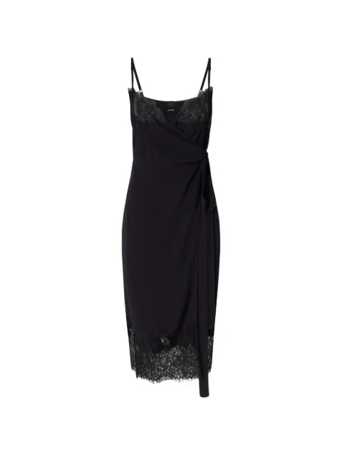 PINKO lace-trim wrap dress