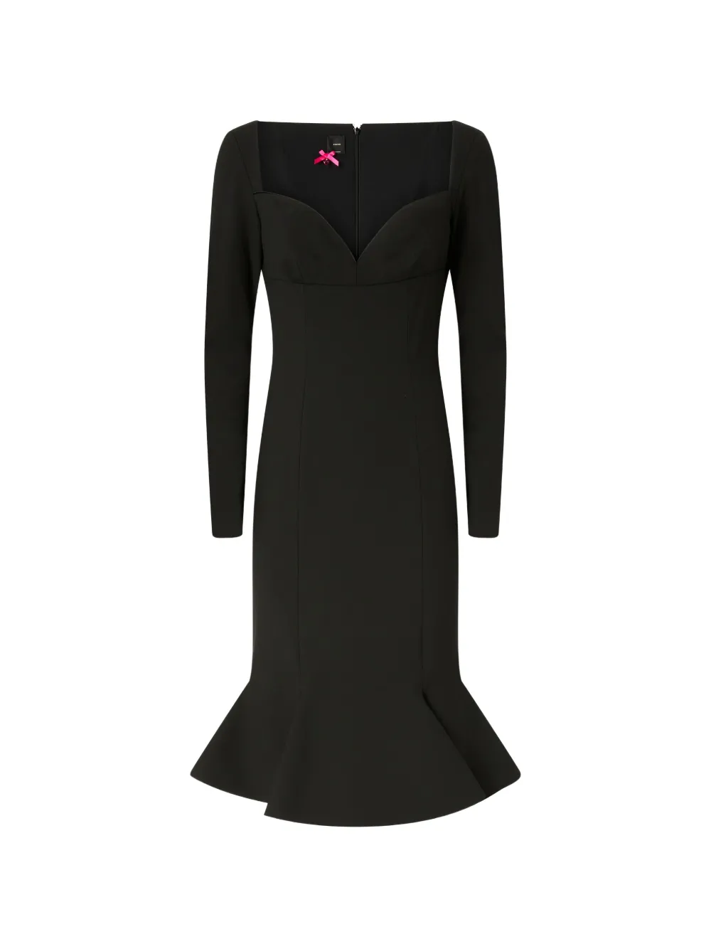 PINKO sweetheart-neck fluted dress - Black