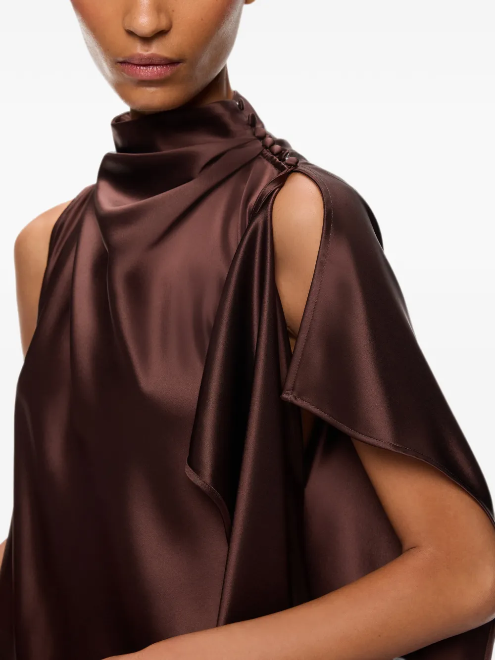 PINKO Asymmetrische satijnen maxi-jurk Bruin