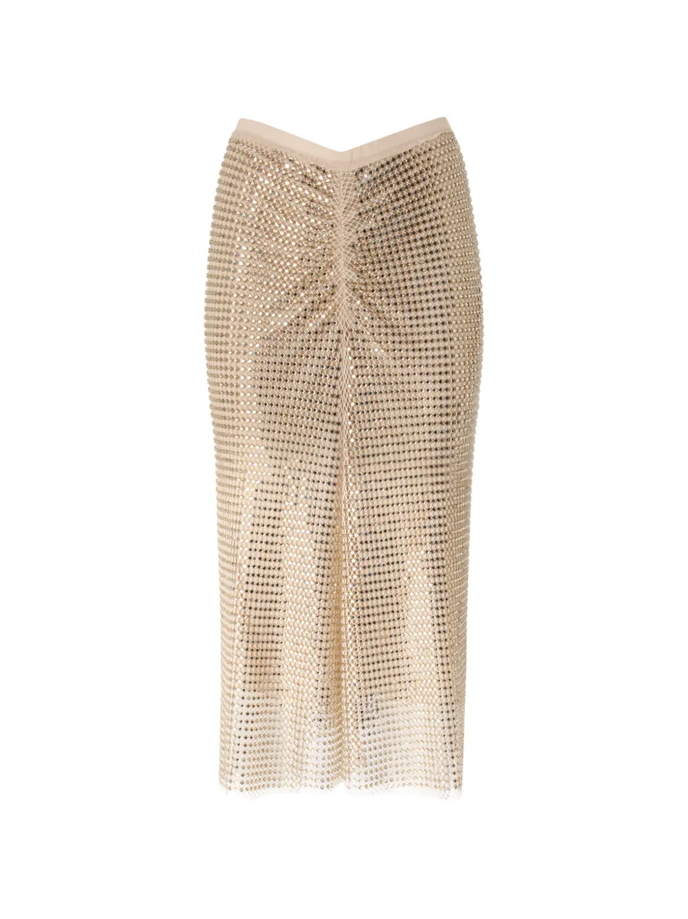PINKO crystal-embellished ruched skirt - Oro