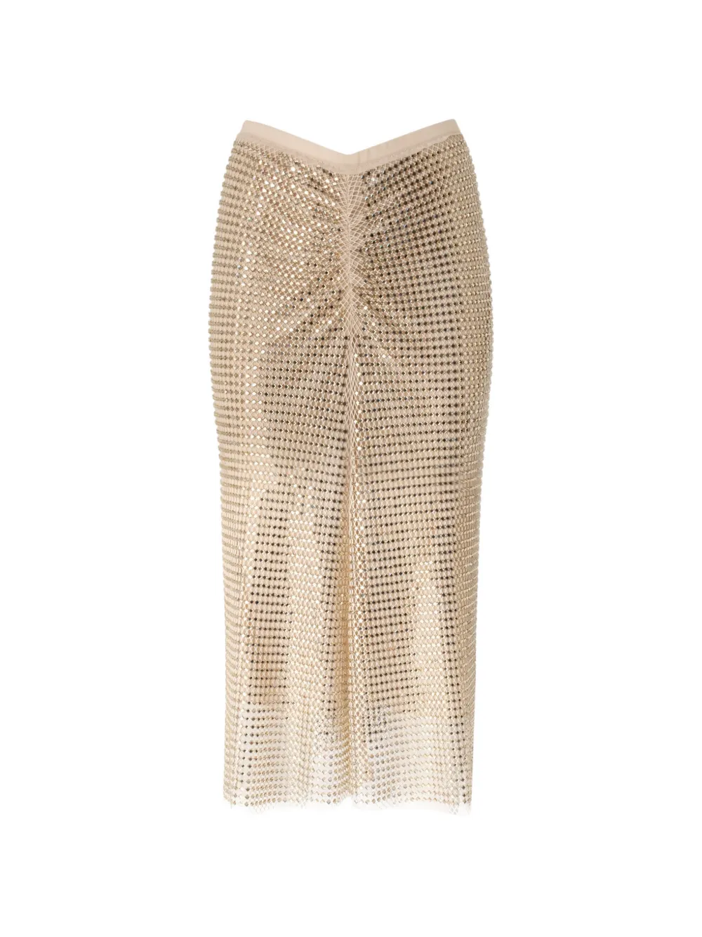 PINKO crystal-embellished ruched midi skirt