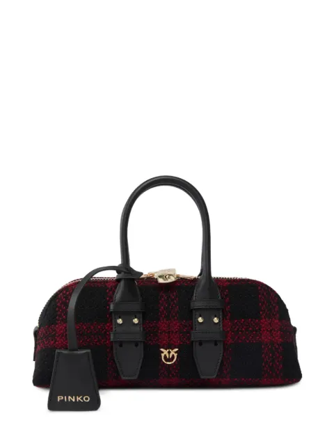 PINKO checked Love Birds tote bag