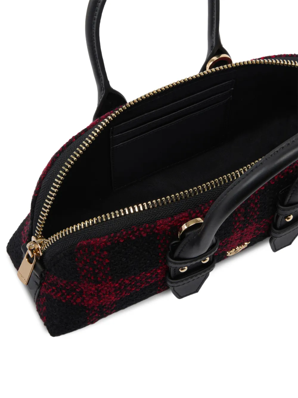 PINKO Love Birds geruite shopper Zwart
