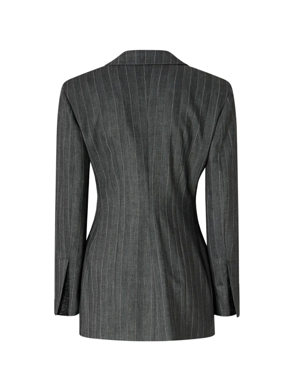PINKO Blazer met enkele rij knopen met krijtstreep Grijs