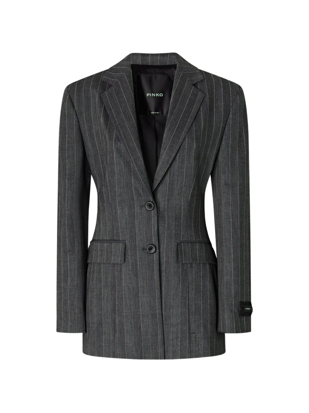 PINKO Blazer met enkele rij knopen met krijtstreep Grijs