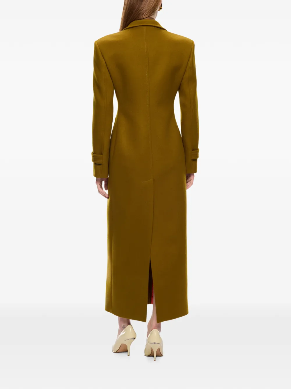 PINKO Lange jas van wolblend Groen