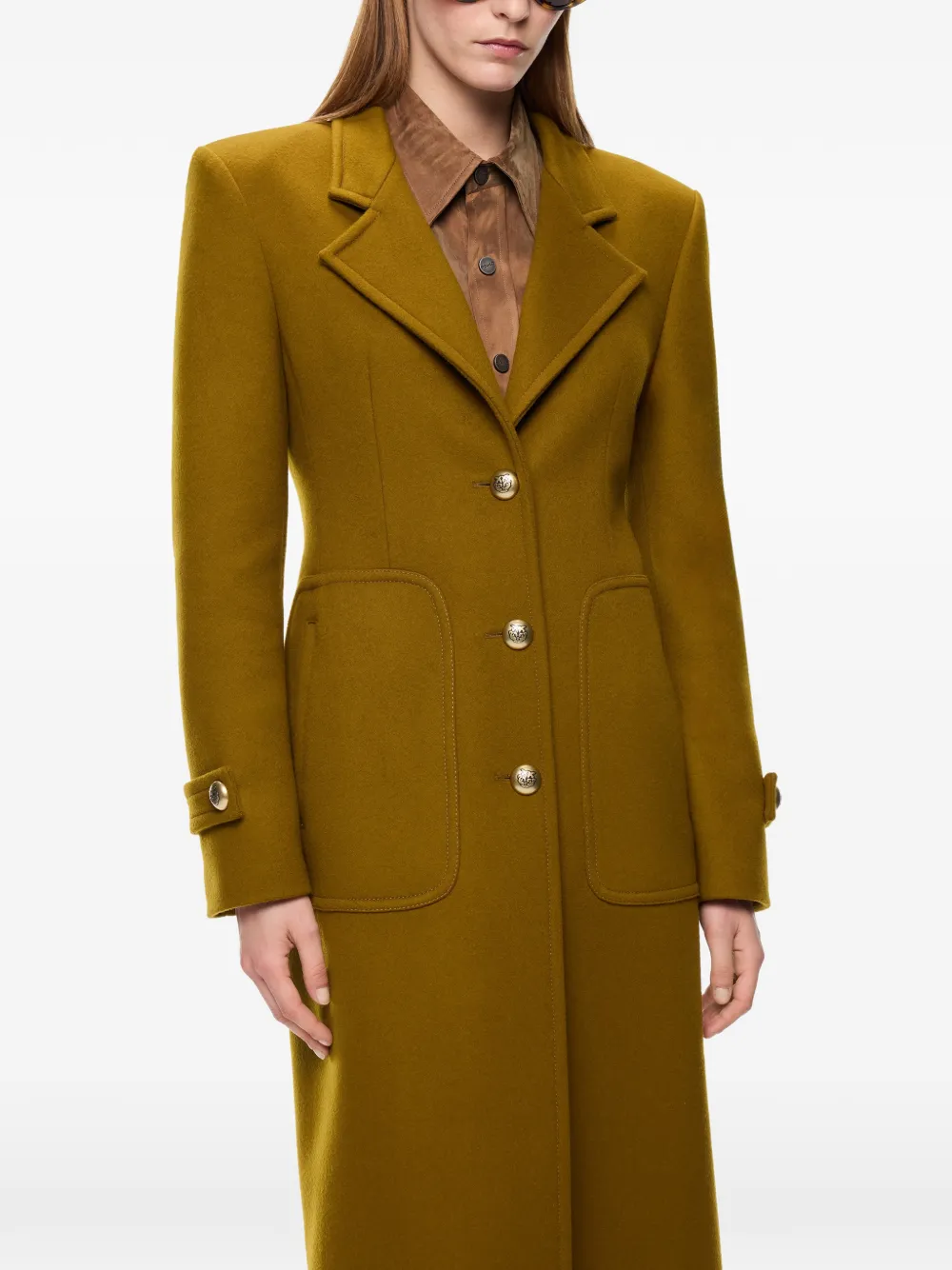 PINKO Lange jas van wolblend Groen