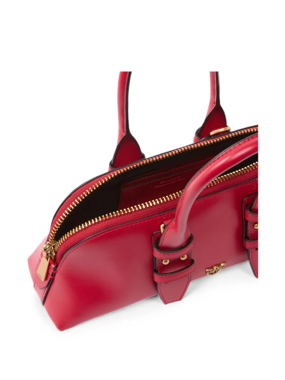 PINKO Leren shopper met gespdetail Rood