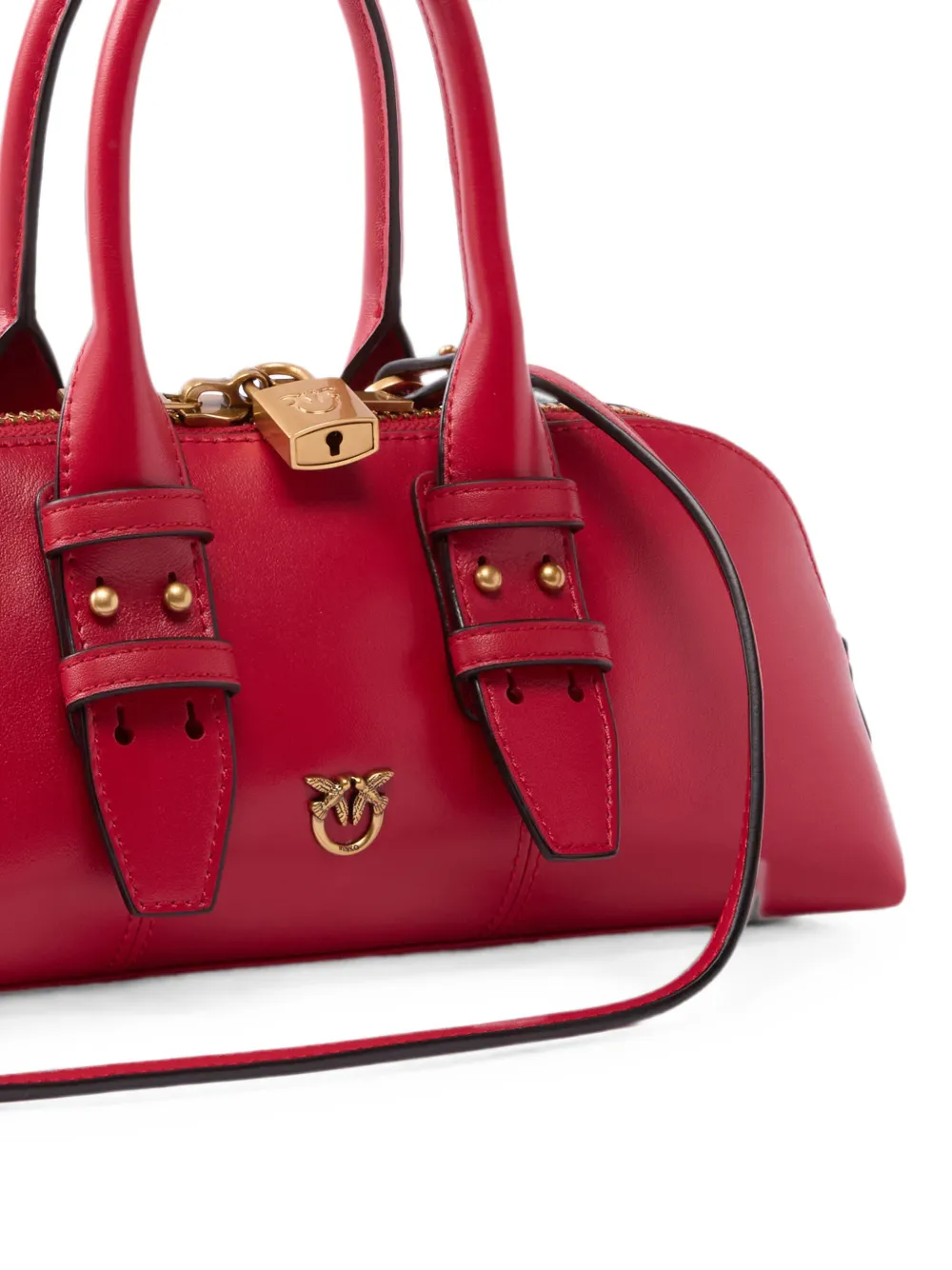 PINKO Leren shopper met gespdetail Rood