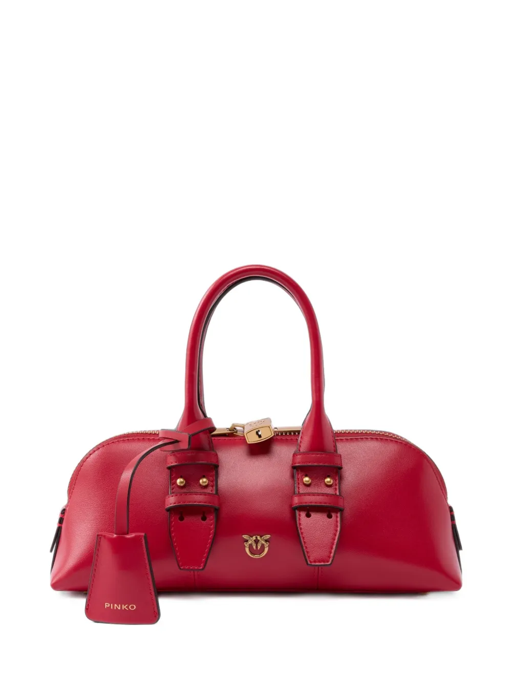 PINKO Leren shopper met gespdetail Rood