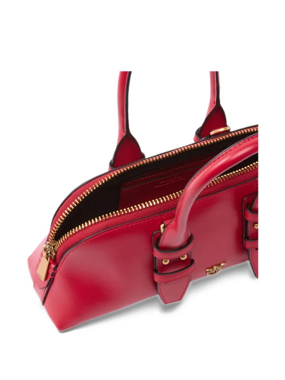 PINKO Leren shopper met gespdetail Rood