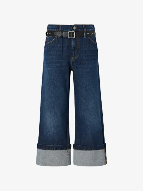 PINKO belted turn-up jeans