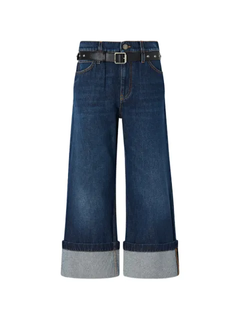 PINKO jean ceinturé à ourlet retroussé