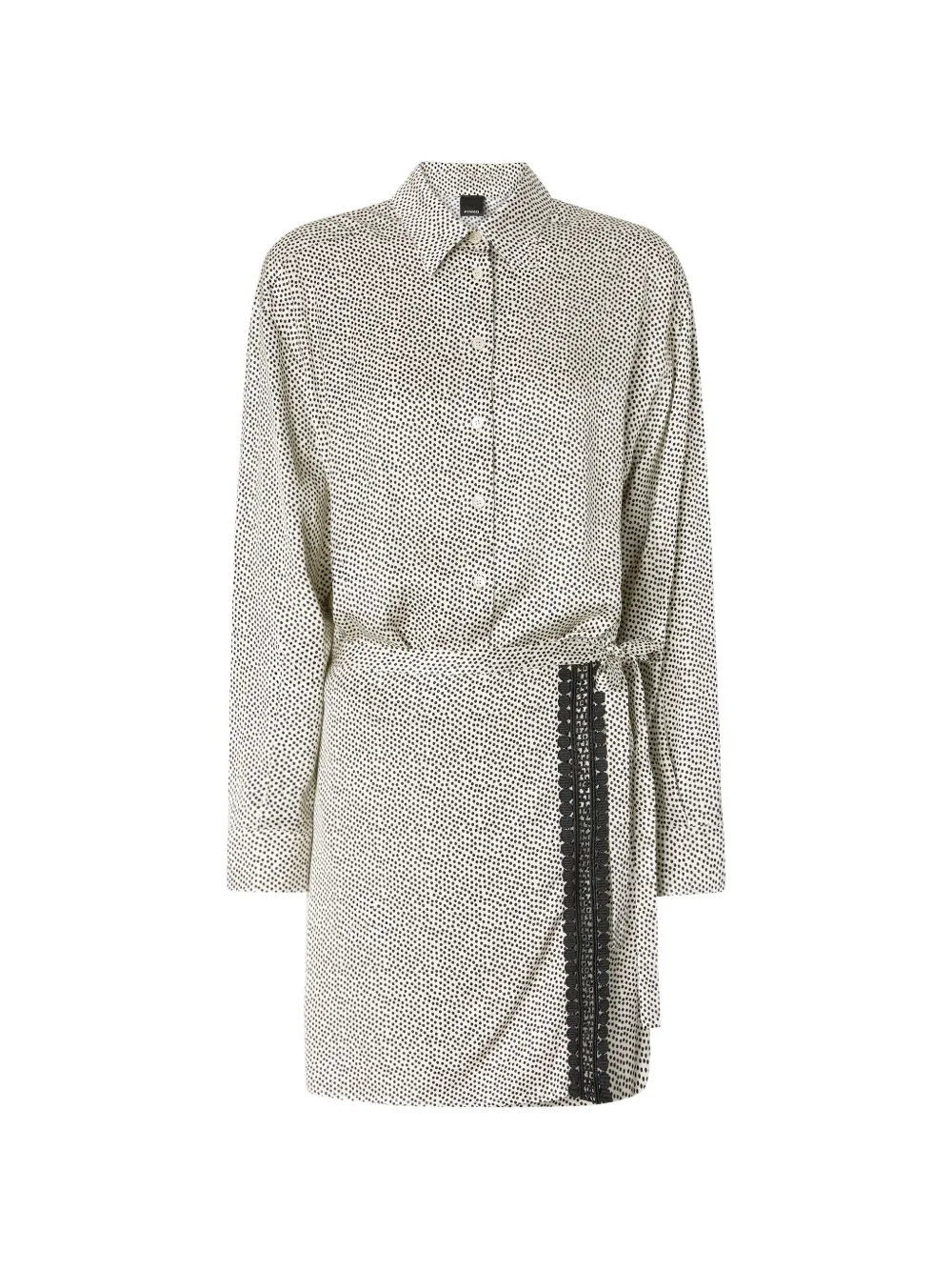 PINKO Blousejurk met stippen en afwerking van kant Beige