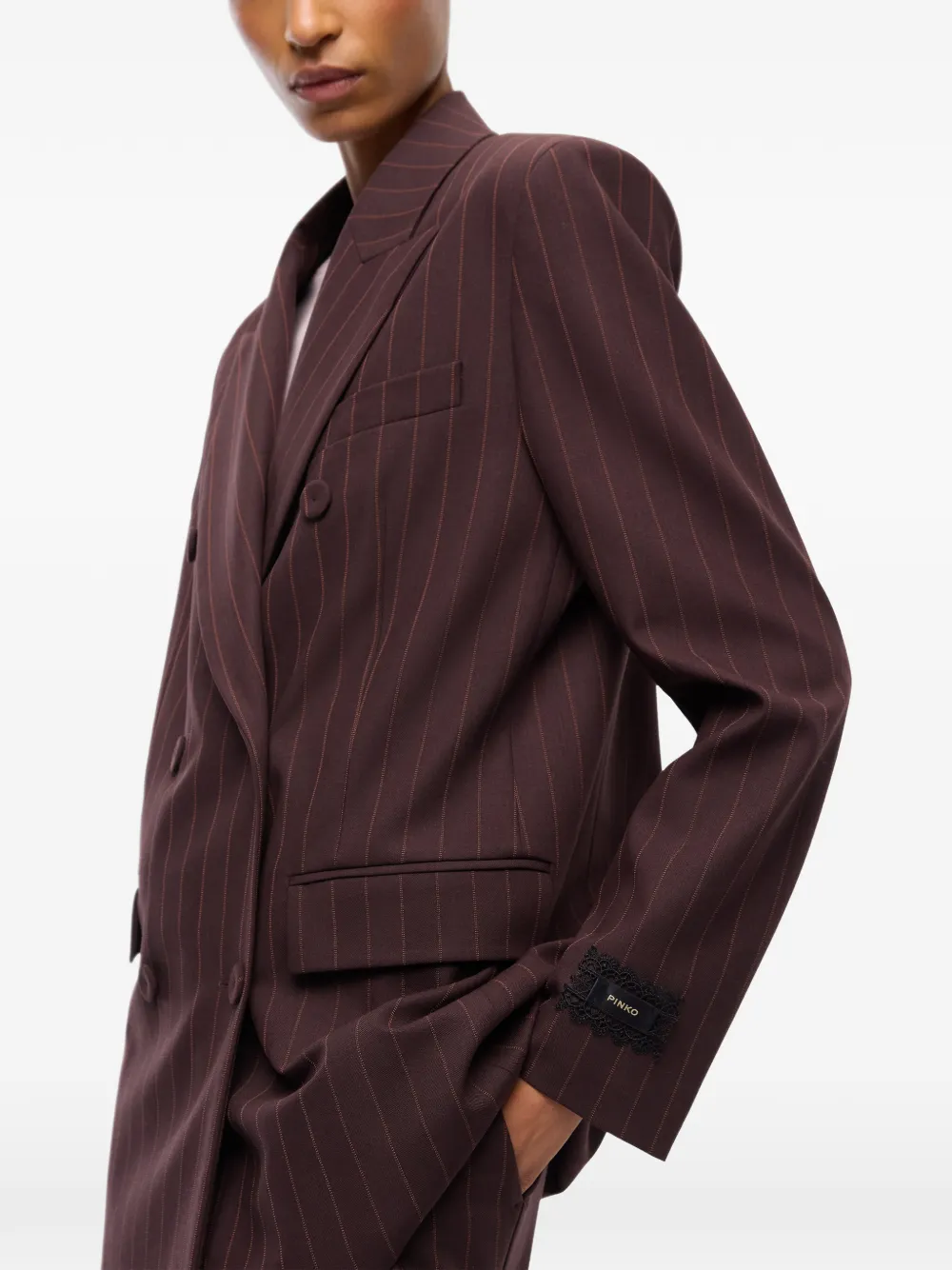 PINKO Geruit jack met dubbele rij knopen Rood