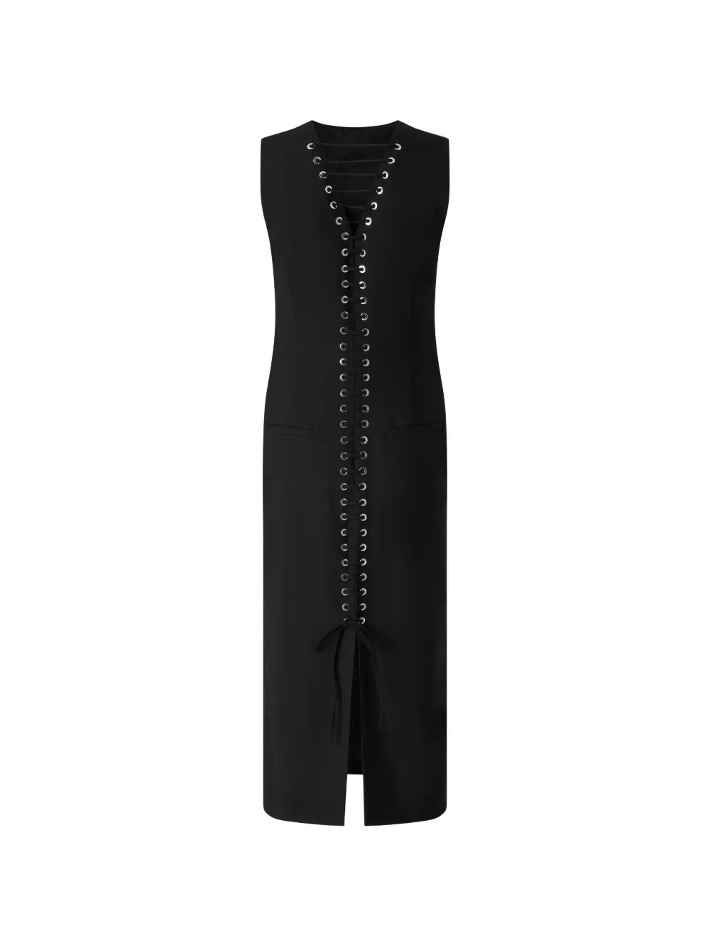 PINKO lace-up eyelet-detail dress - Schwarz