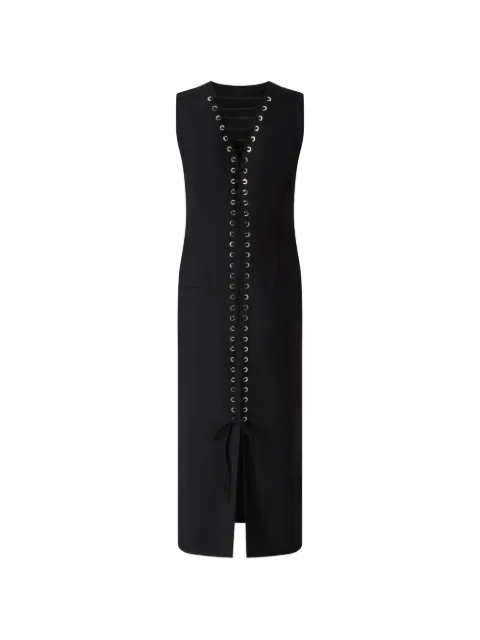 PINKO lace-up eyelet-detail dress