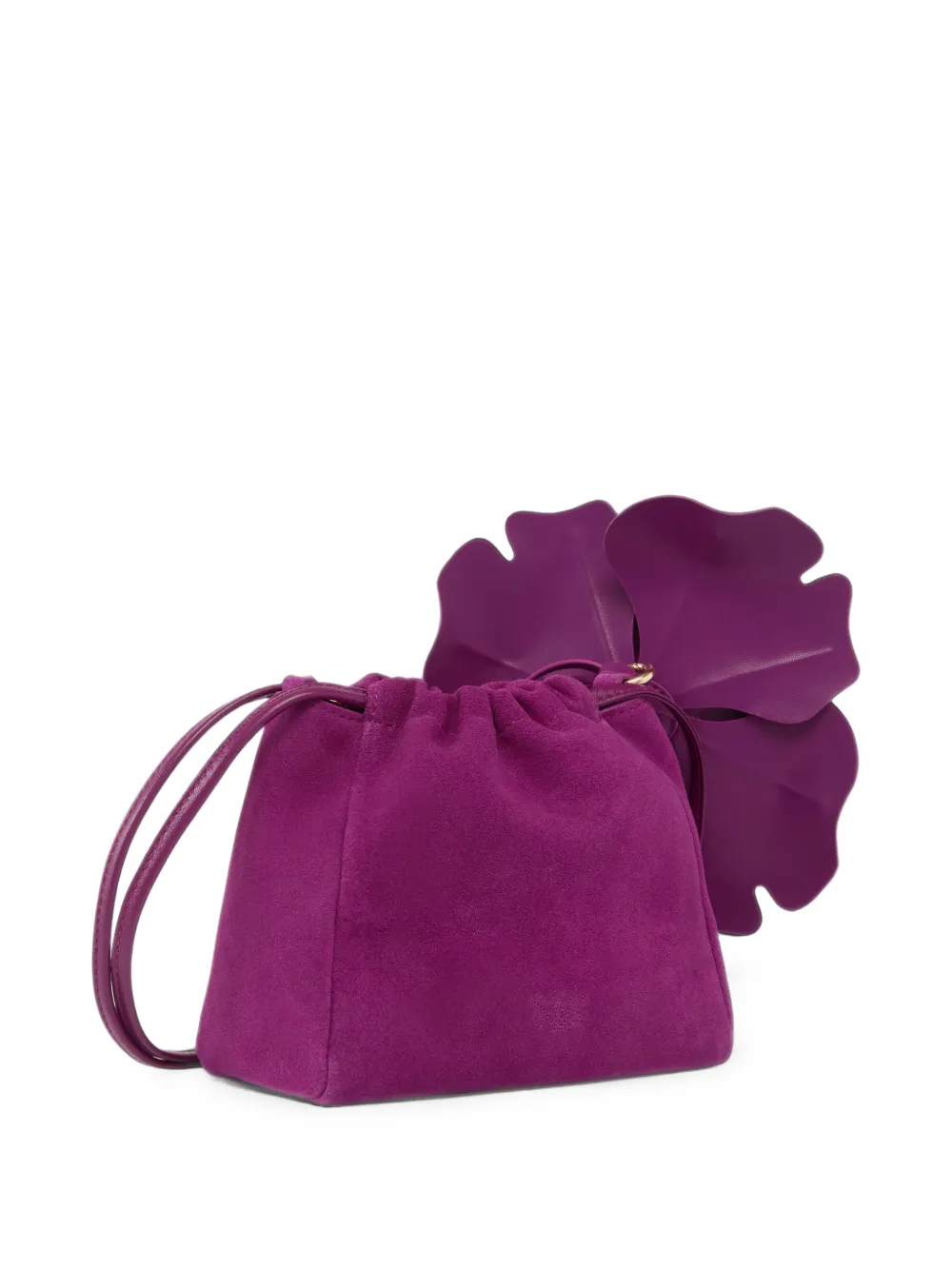 PINKO Suède clutch met bloemdetail Paars