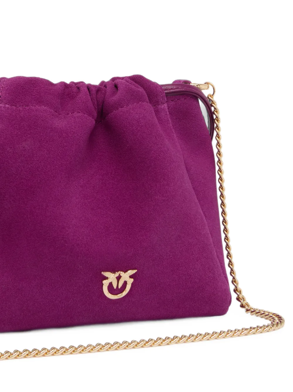 PINKO Suède clutch met bloemdetail Paars